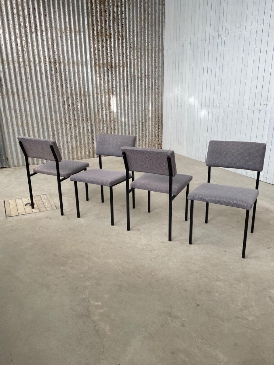 (4) set vintage dining chairs - Dutch design - Gijs van der Sluis / Martin visser style - 1970s