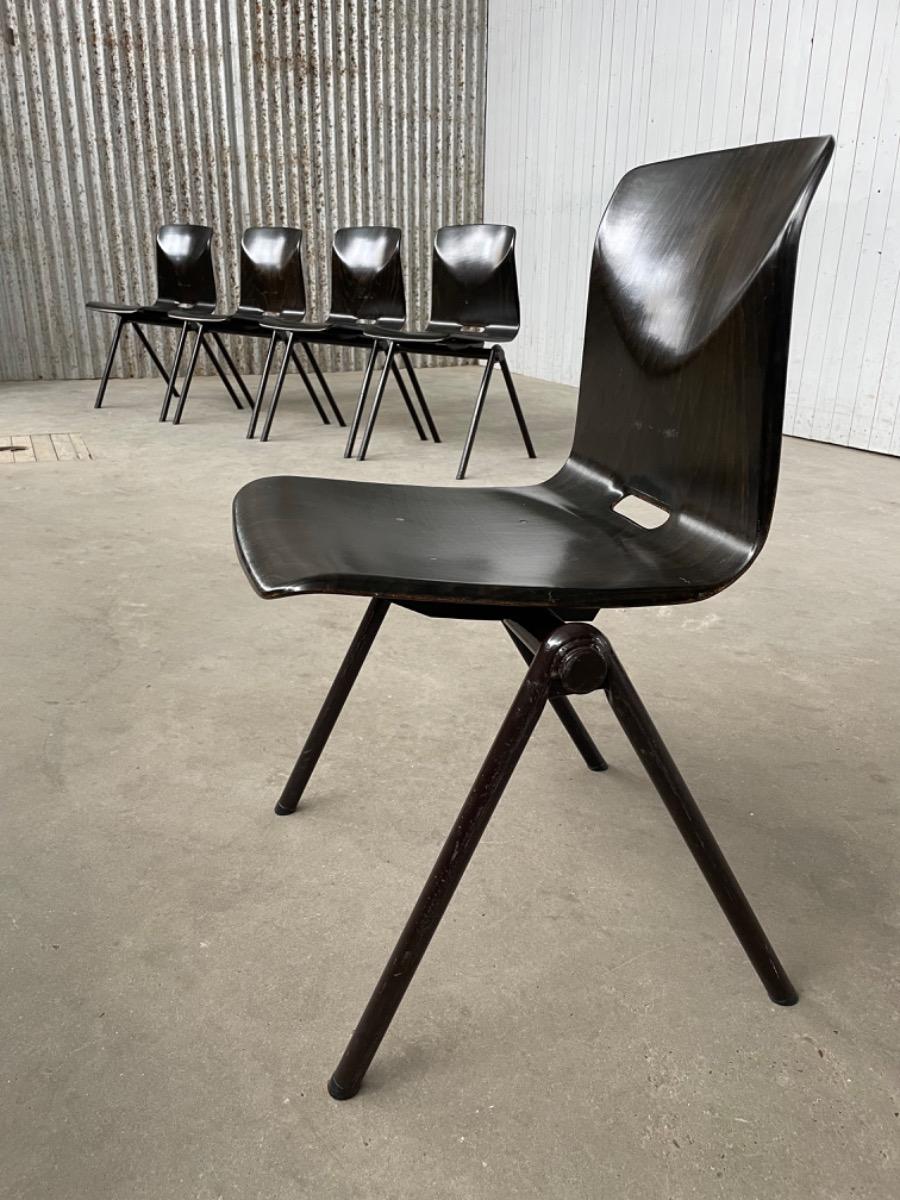 12x Galvanitas chairs S22 - Thur Op Seat - 1960s - Black