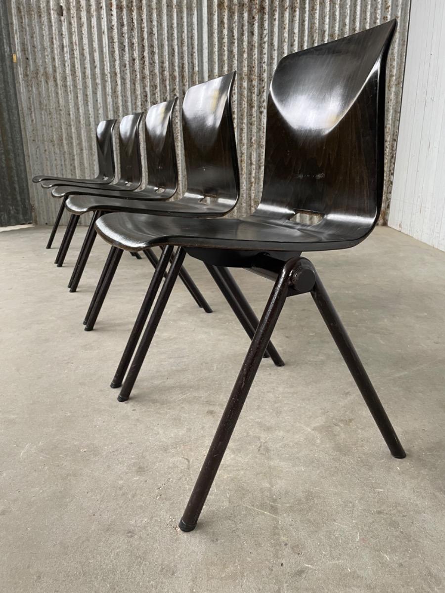 12x Galvanitas chairs S22 - Thur Op Seat - 1960s - Black