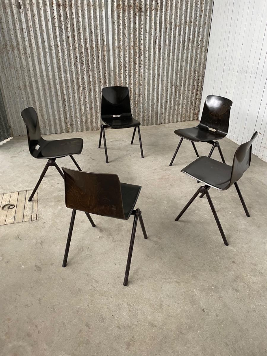 12x Galvanitas chairs S22 - Thur Op Seat - 1960s - Black