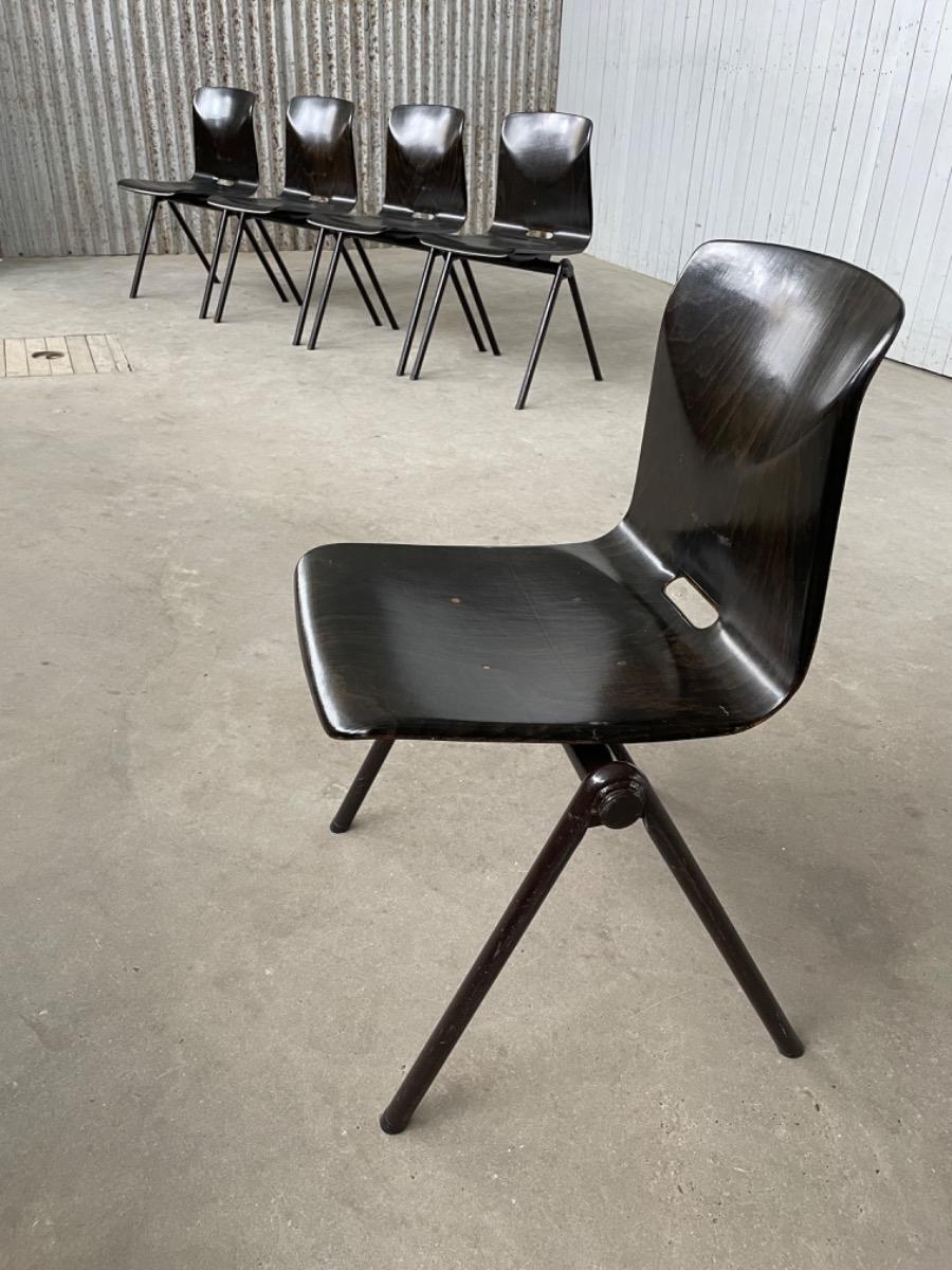 12x Galvanitas chairs S22 - Thur Op Seat - 1960s - Black
