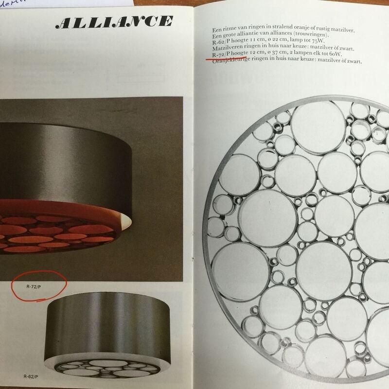 12x Raak Lamps model R-72 Alliance in Metal, Amsterdam 1970s