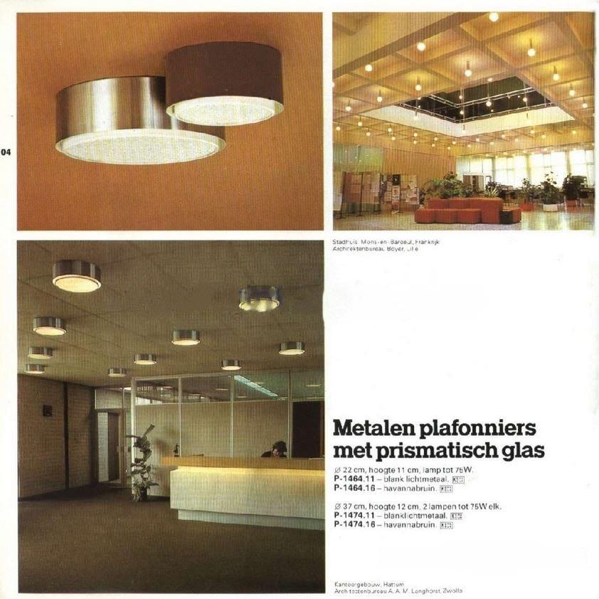 12x Raak Lamps model R-72 Alliance in Metal, Amsterdam 1970s