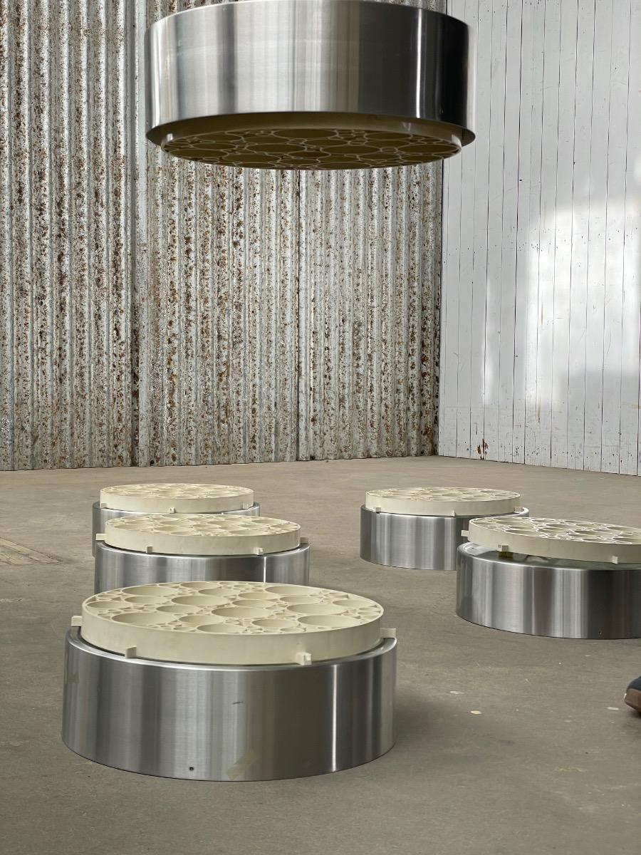 12x Raak Lamps model R-72 Alliance in Metal, Amsterdam 1970s