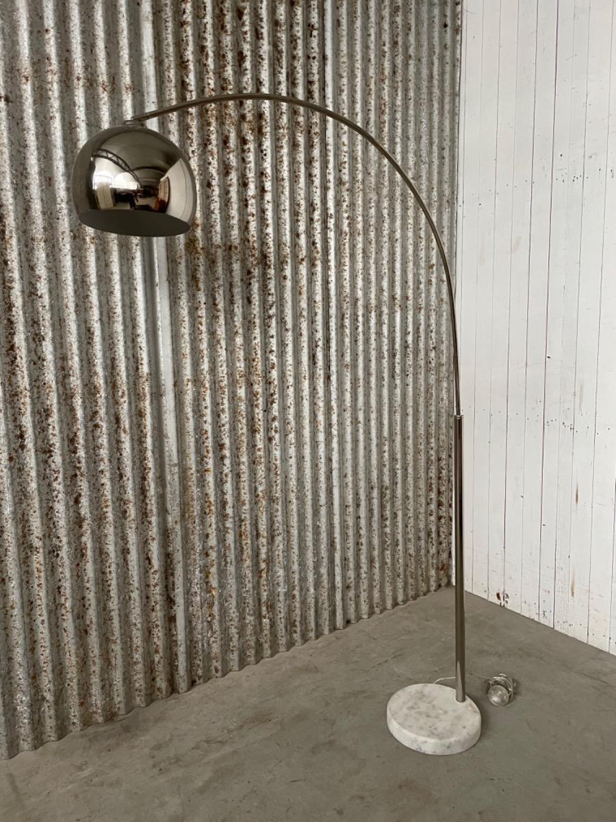 Vintage floor lamp - Marble and chrome - 1970s