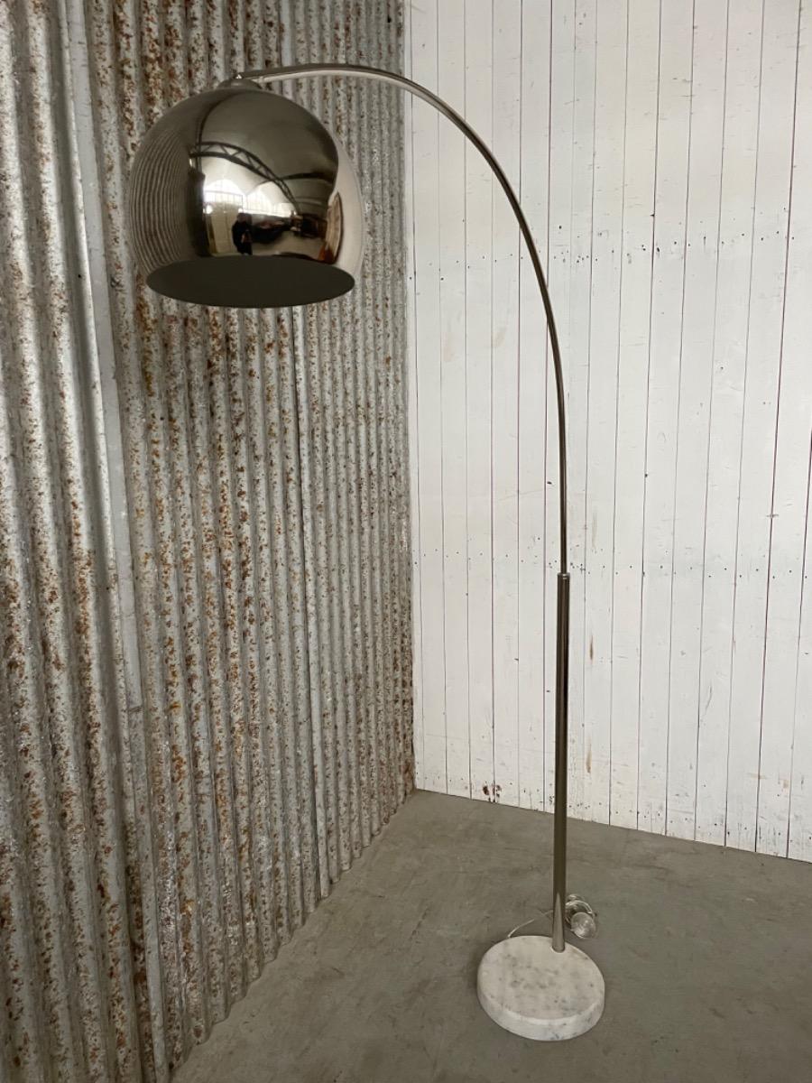 Vintage floor lamp - Marble and chrome - 1970s