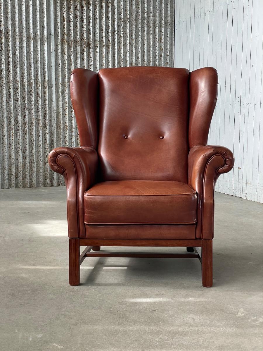 Vintage sheep leather armchair 