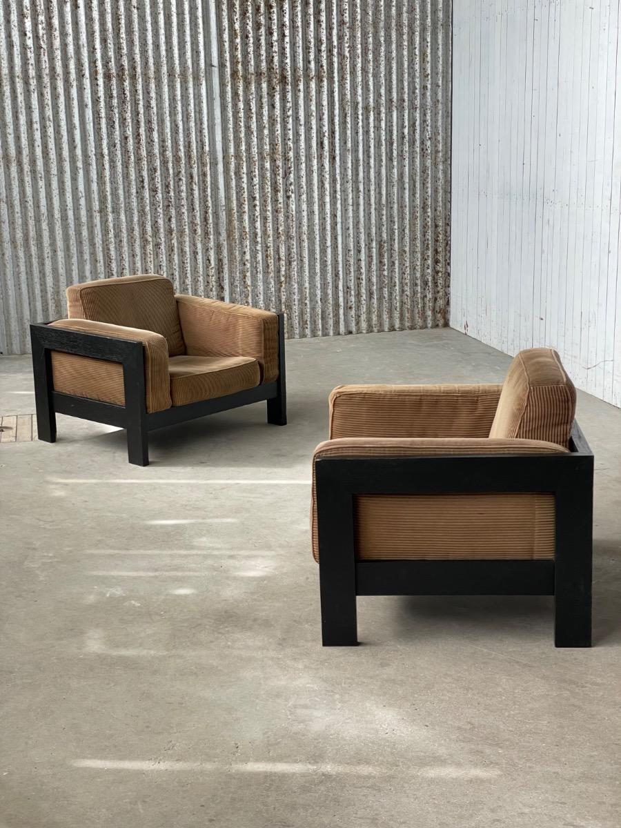 Set vintage lounge chairs 1960s design 