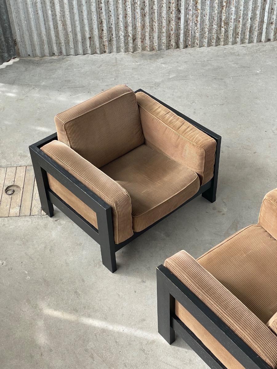 Set vintage lounge chairs 1960s design 
