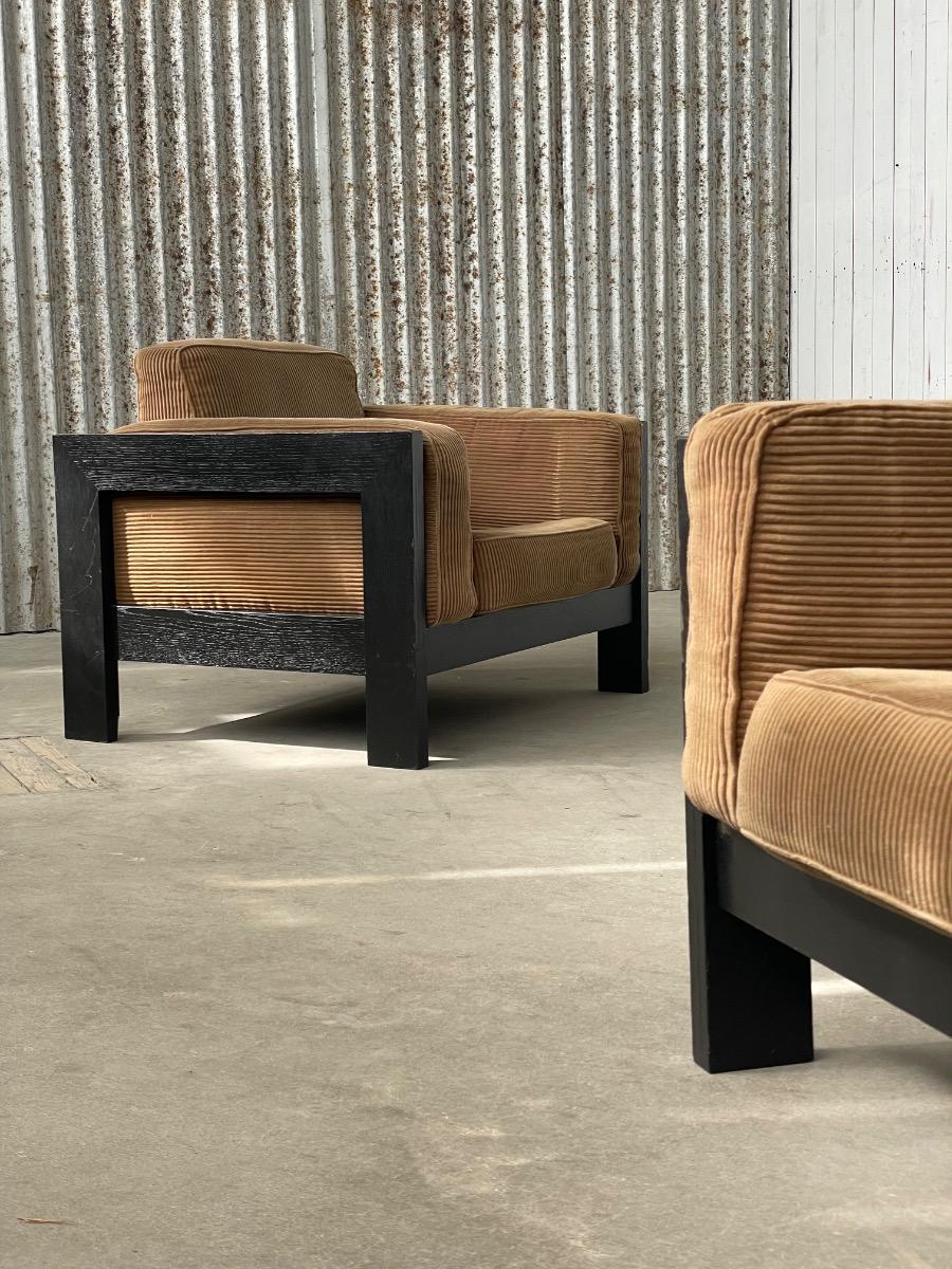 Set vintage lounge chairs 1960s design 