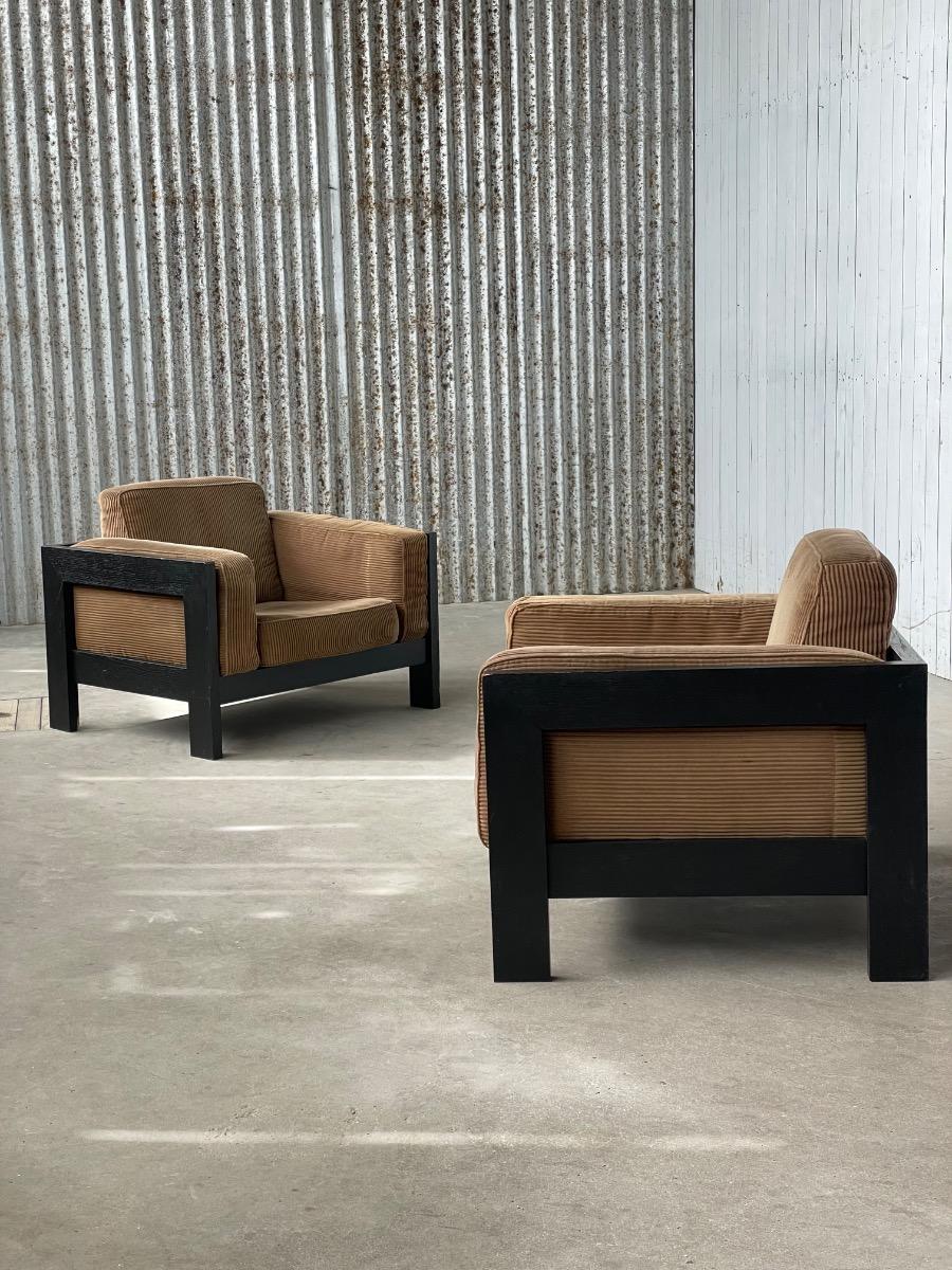 Set vintage lounge chairs 1960s design 