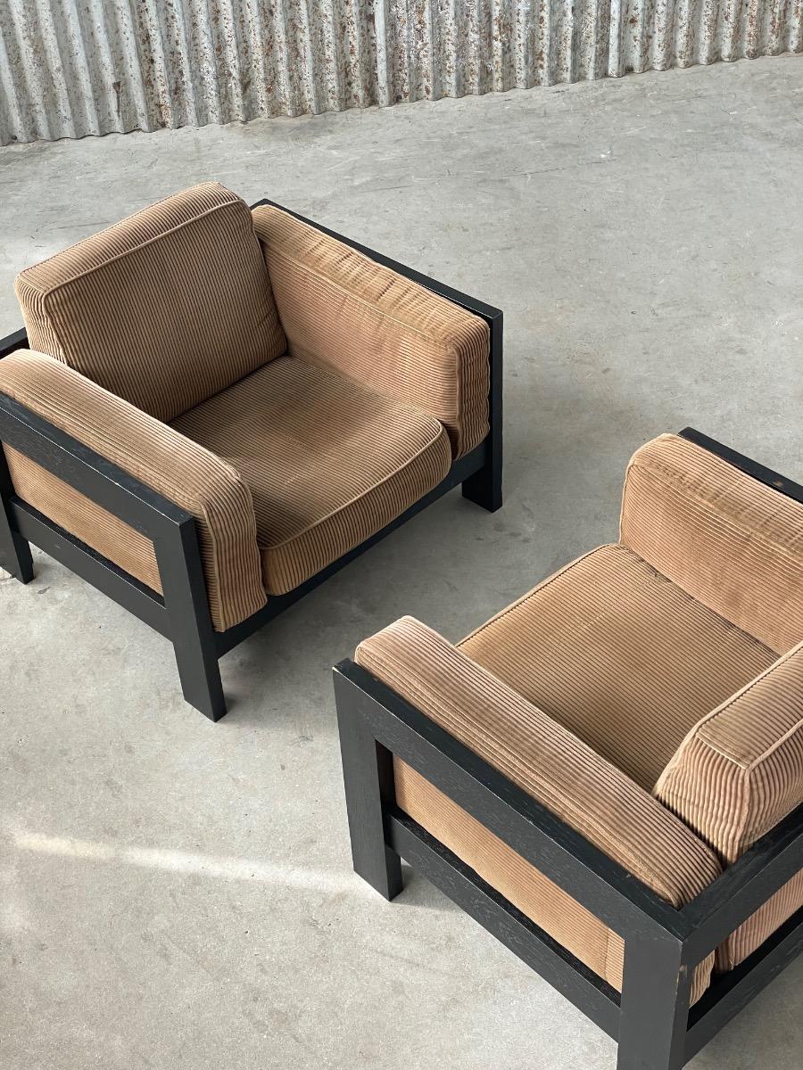 Set vintage lounge chairs 1960s design 