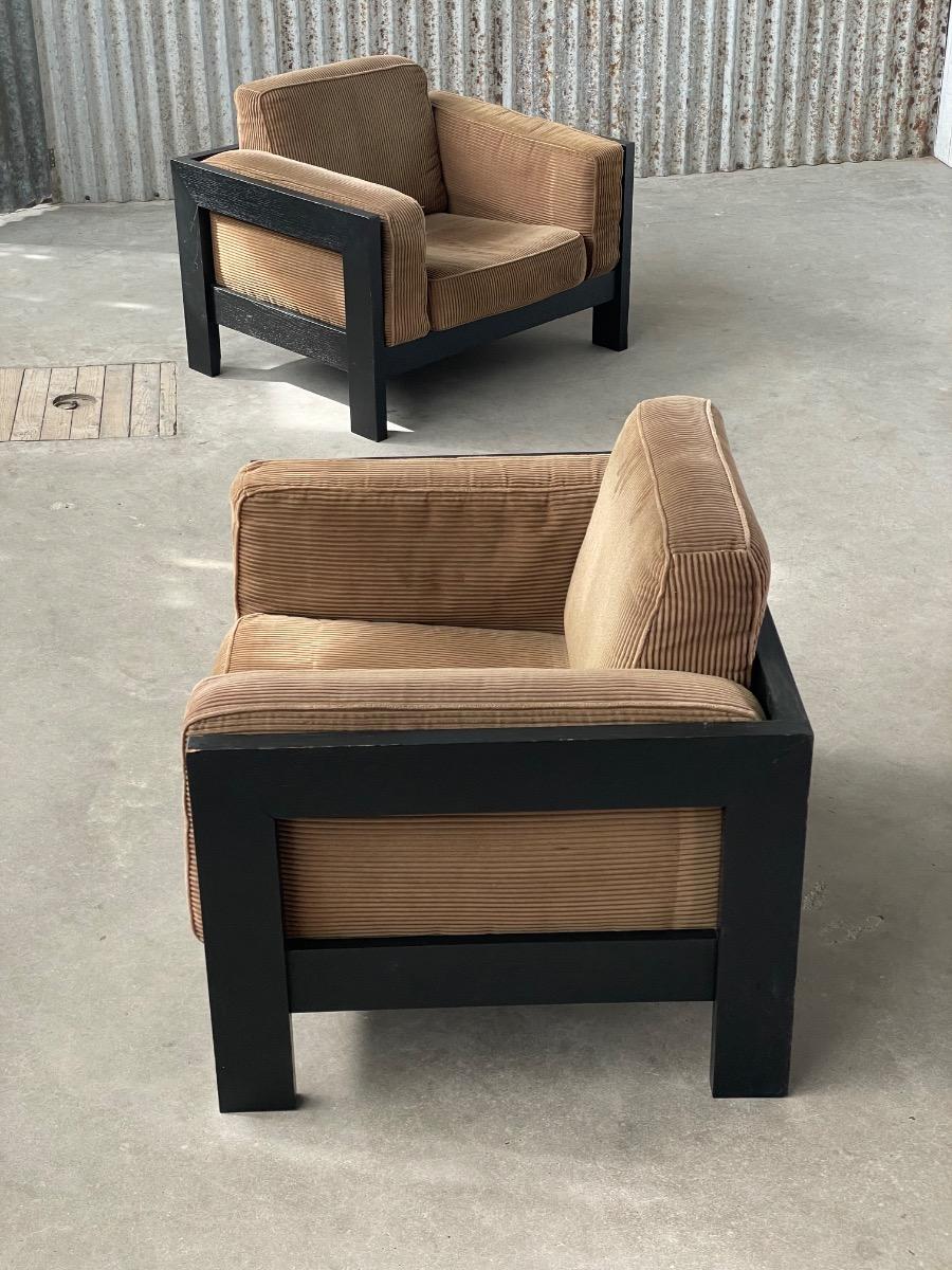 Set vintage lounge chairs 1960s design 