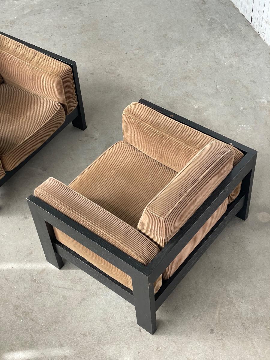 Set vintage lounge chairs 1960s design 