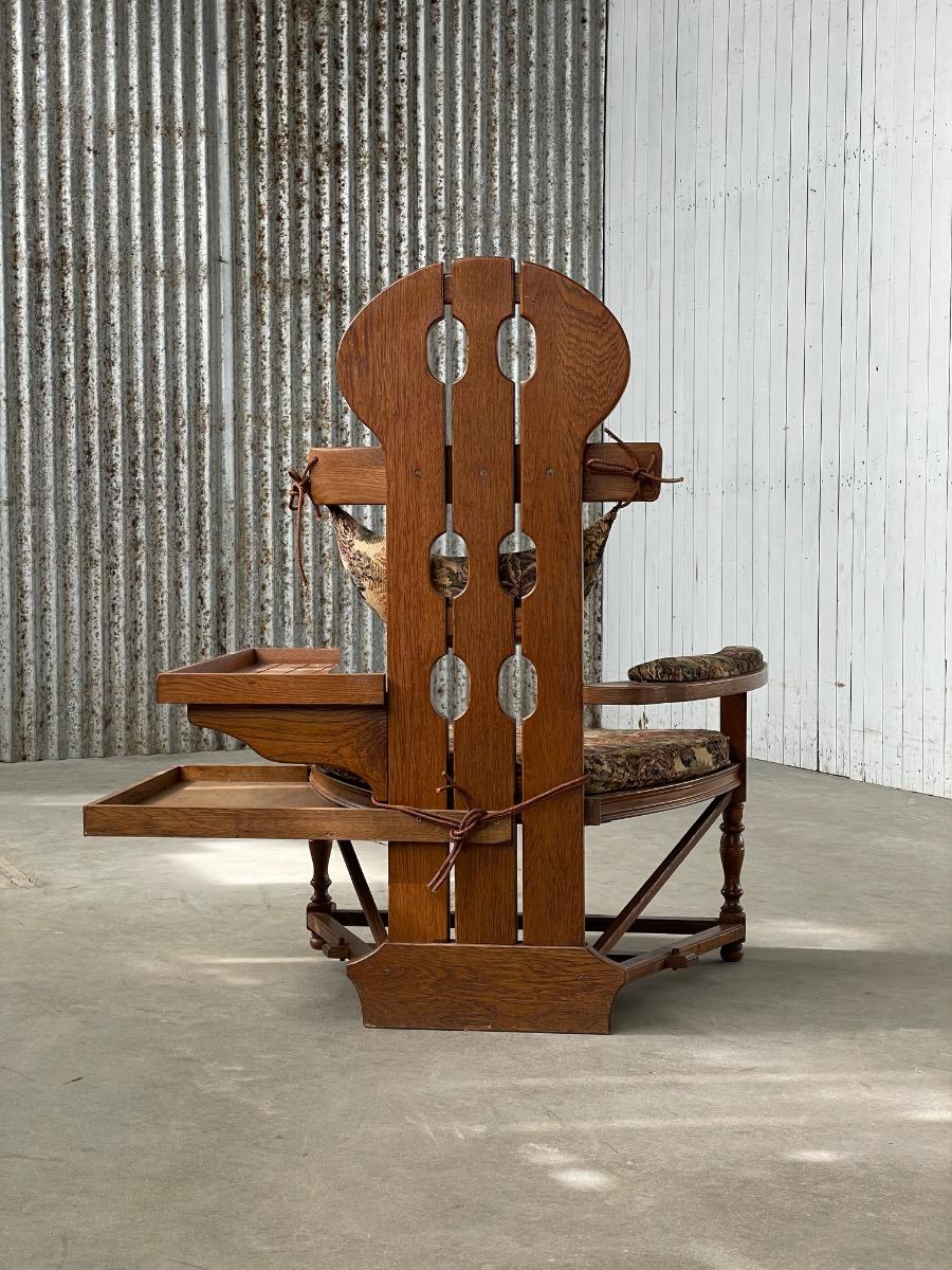 Vintage oak brutalist chair 1960