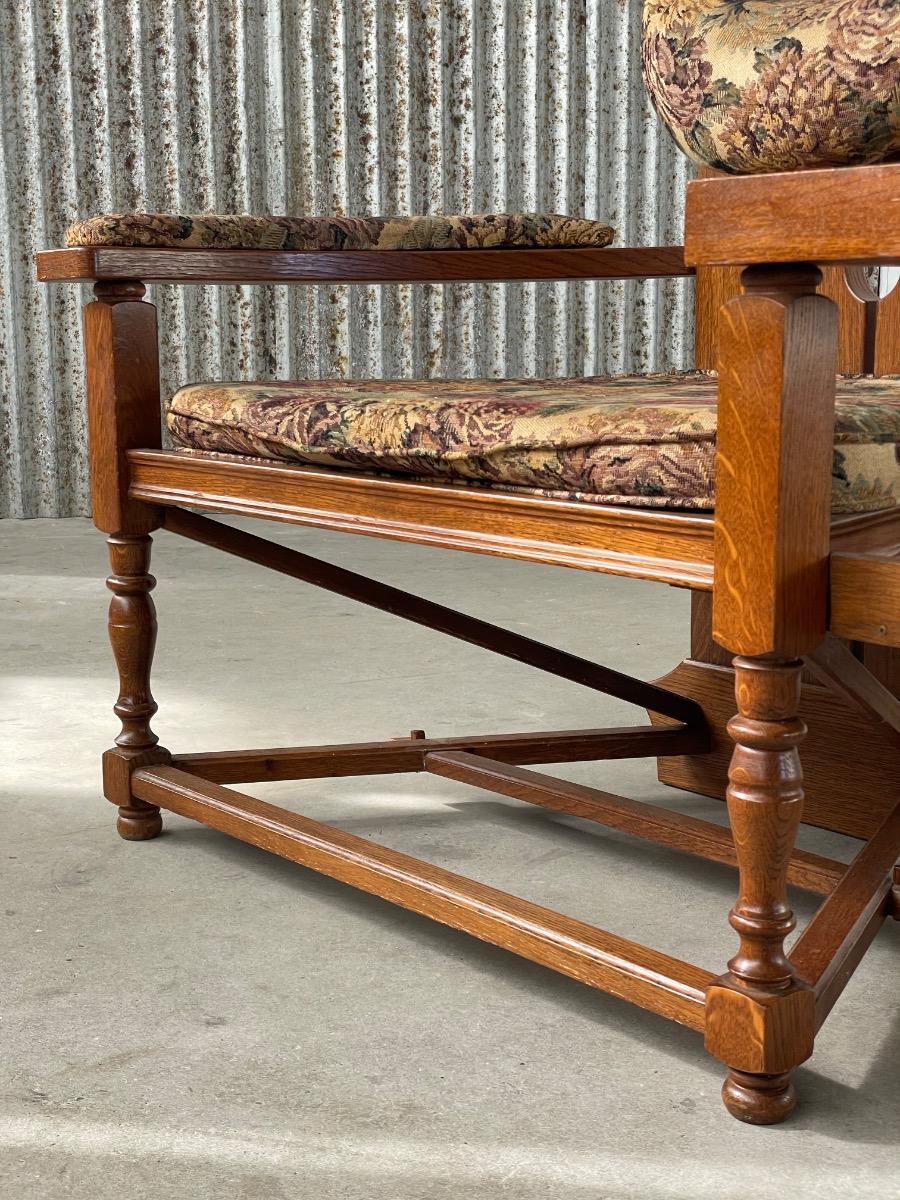 Vintage oak brutalist chair 1960