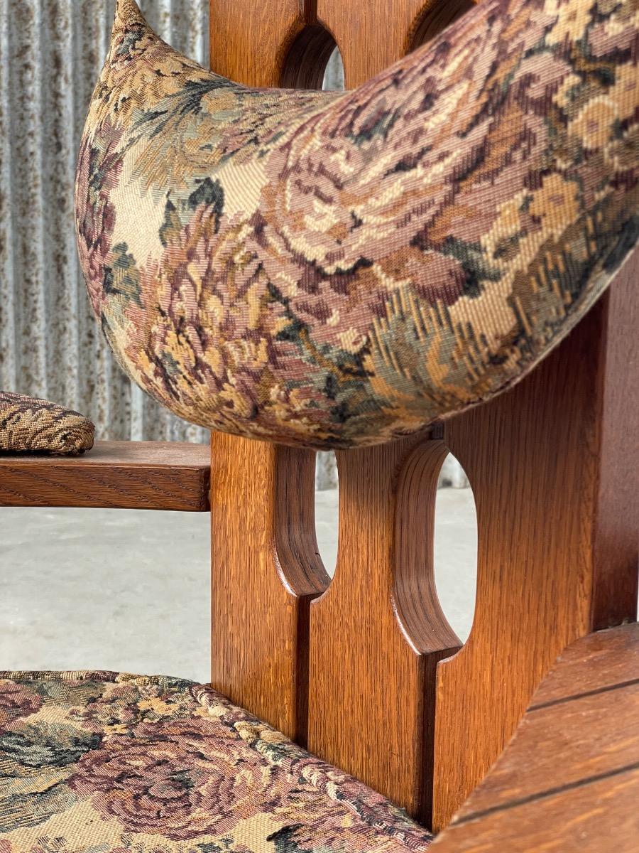 Vintage oak brutalist chair 1960