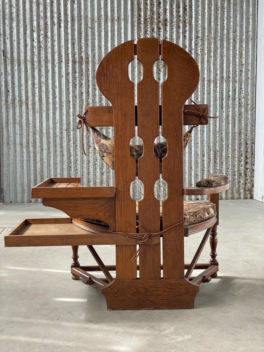 Vintage oak brutalist chair 1960