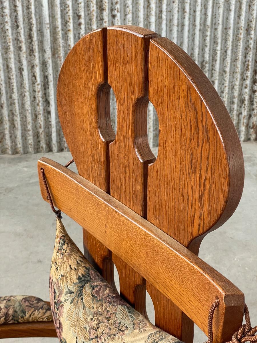 Vintage oak brutalist chair 1960