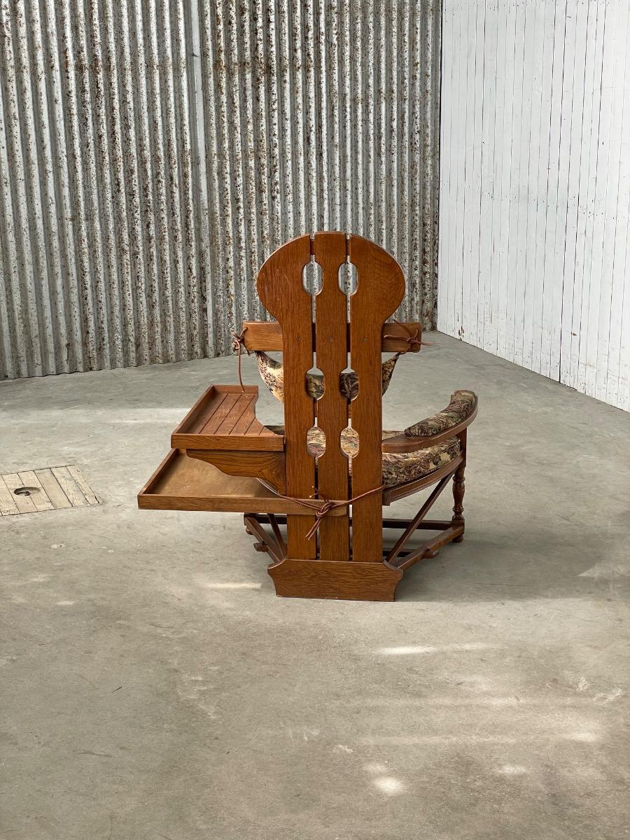 Vintage oak brutalist chair 1960