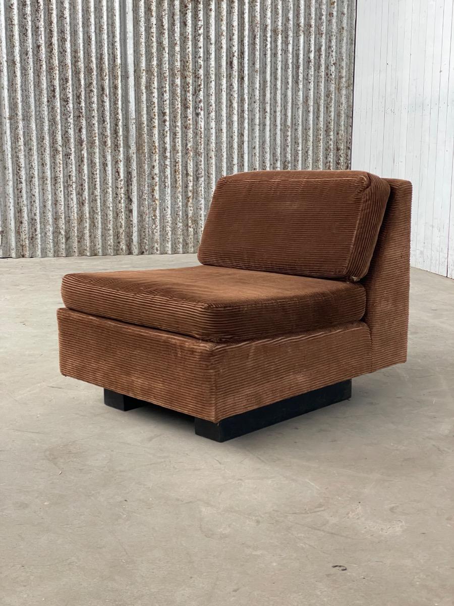 Vintage Space age velvet modular lounge chair 1970s