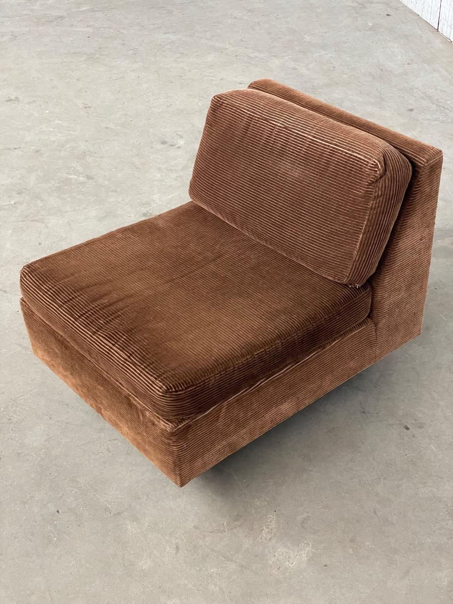 Vintage Space age velvet modular lounge chair 1970s
