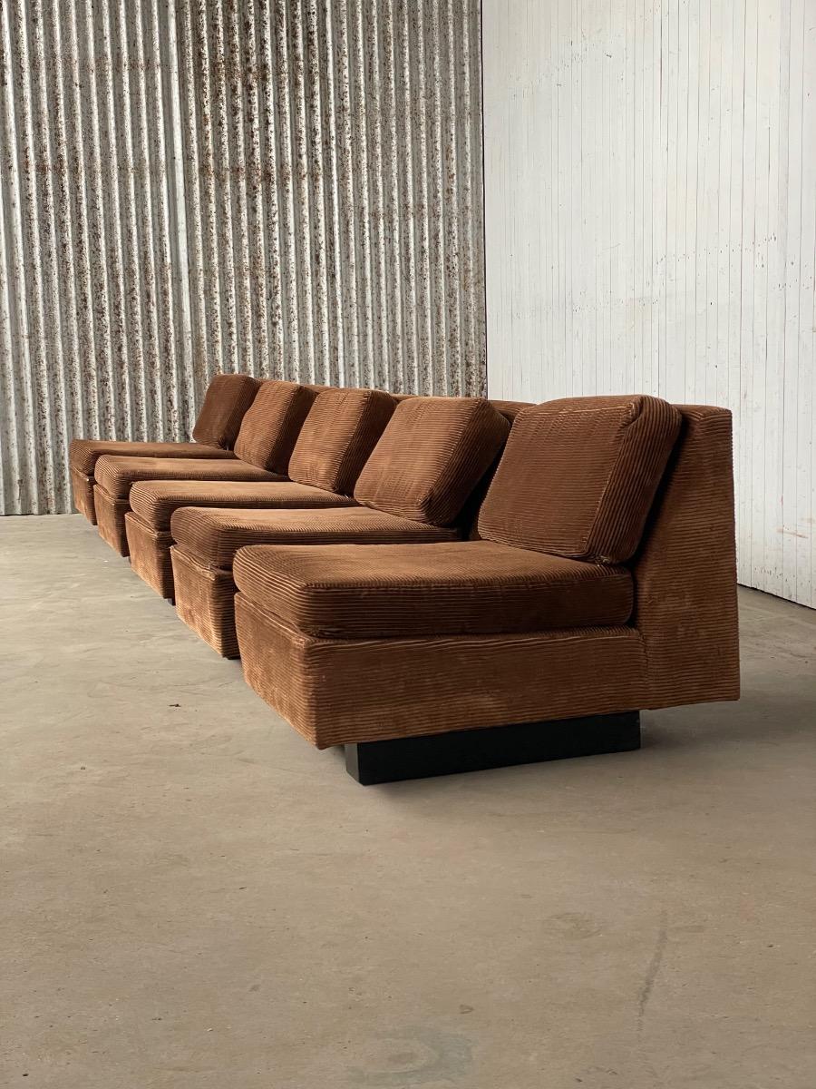 Vintage Space age velvet modular lounge chair 1970s