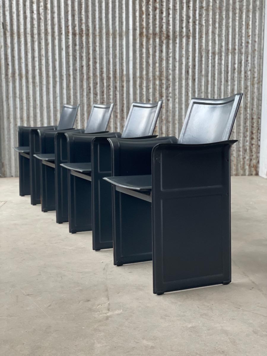 4 Chairs vintage by Tito Agnoli, Matteo Grassi