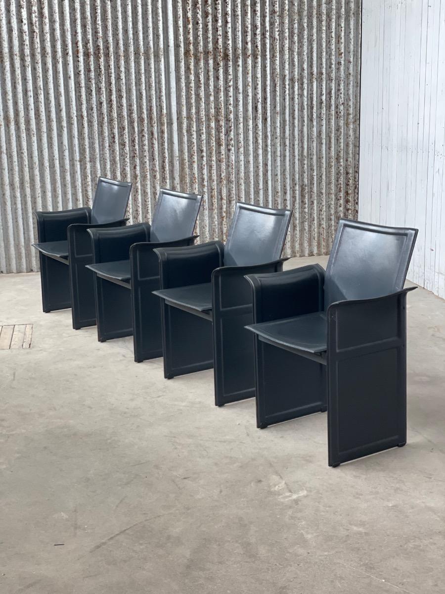 4 Chairs vintage by Tito Agnoli, Matteo Grassi