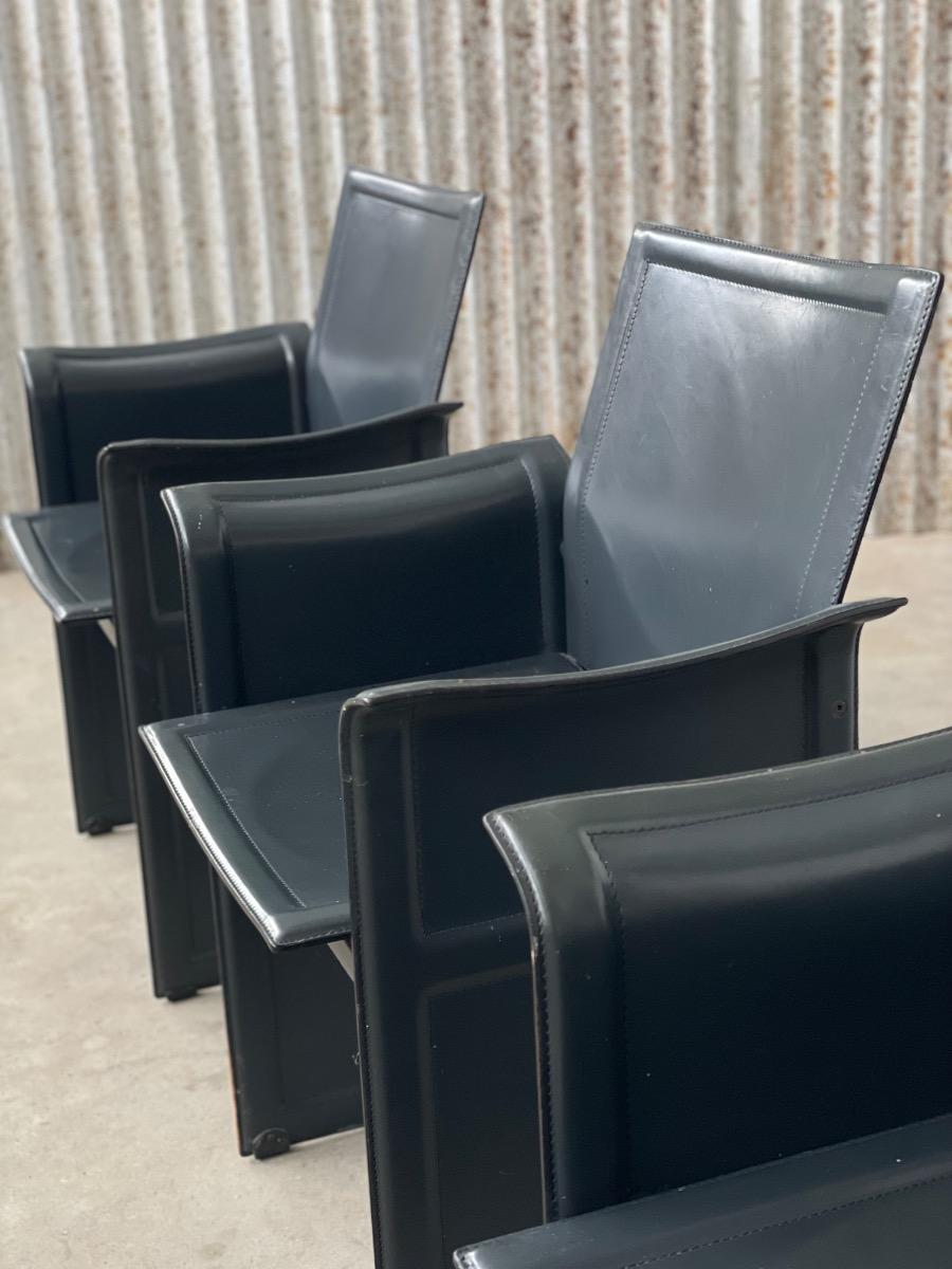 4 Chairs vintage by Tito Agnoli, Matteo Grassi