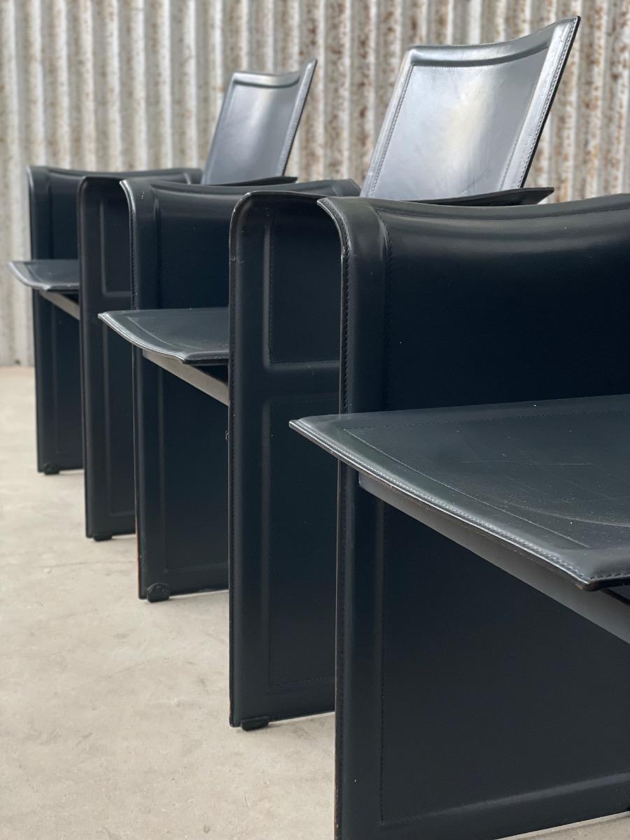 4 Chairs vintage by Tito Agnoli, Matteo Grassi