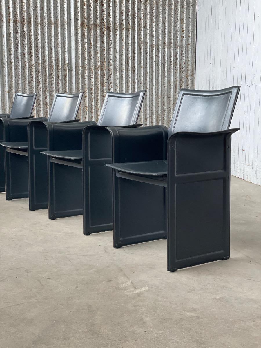 4 Chairs vintage by Tito Agnoli, Matteo Grassi