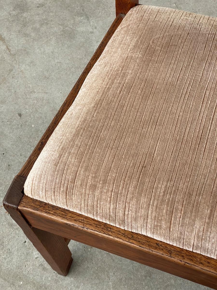 4x Art Deco dining chairs Amsterdamse school in oak