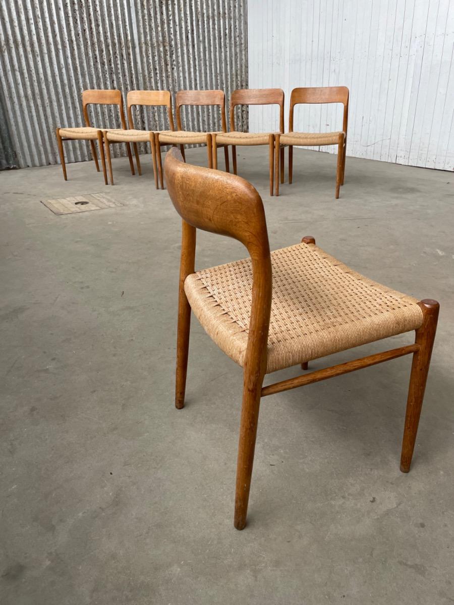 6 Dining Chairs Vintage by Niels Otto Moller, JL Moller Fabriek