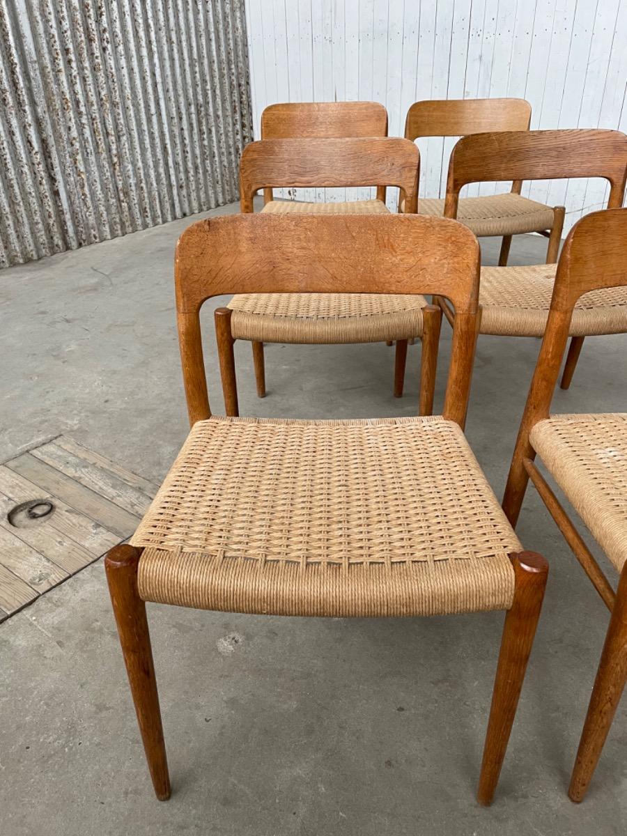 6 Dining Chairs Vintage by Niels Otto Moller, JL Moller Fabriek