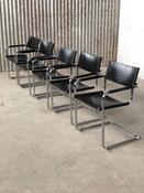5 Vintage design Chairs by Matteo Grassi black leather