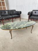 Vintage Oval Coffee Table Green Marble