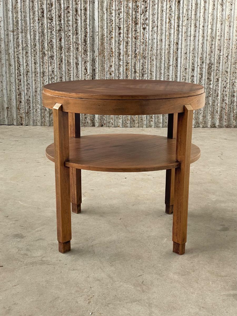 Amsterdamse school art deco Wooden sidetable, Netherlands  