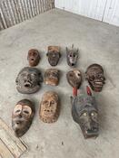 Antique African tribal art masks