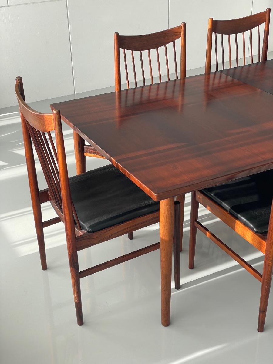 Arne Vodder long rosewood dining set 10 chairs by Sibast Møbler, Denmark 1960