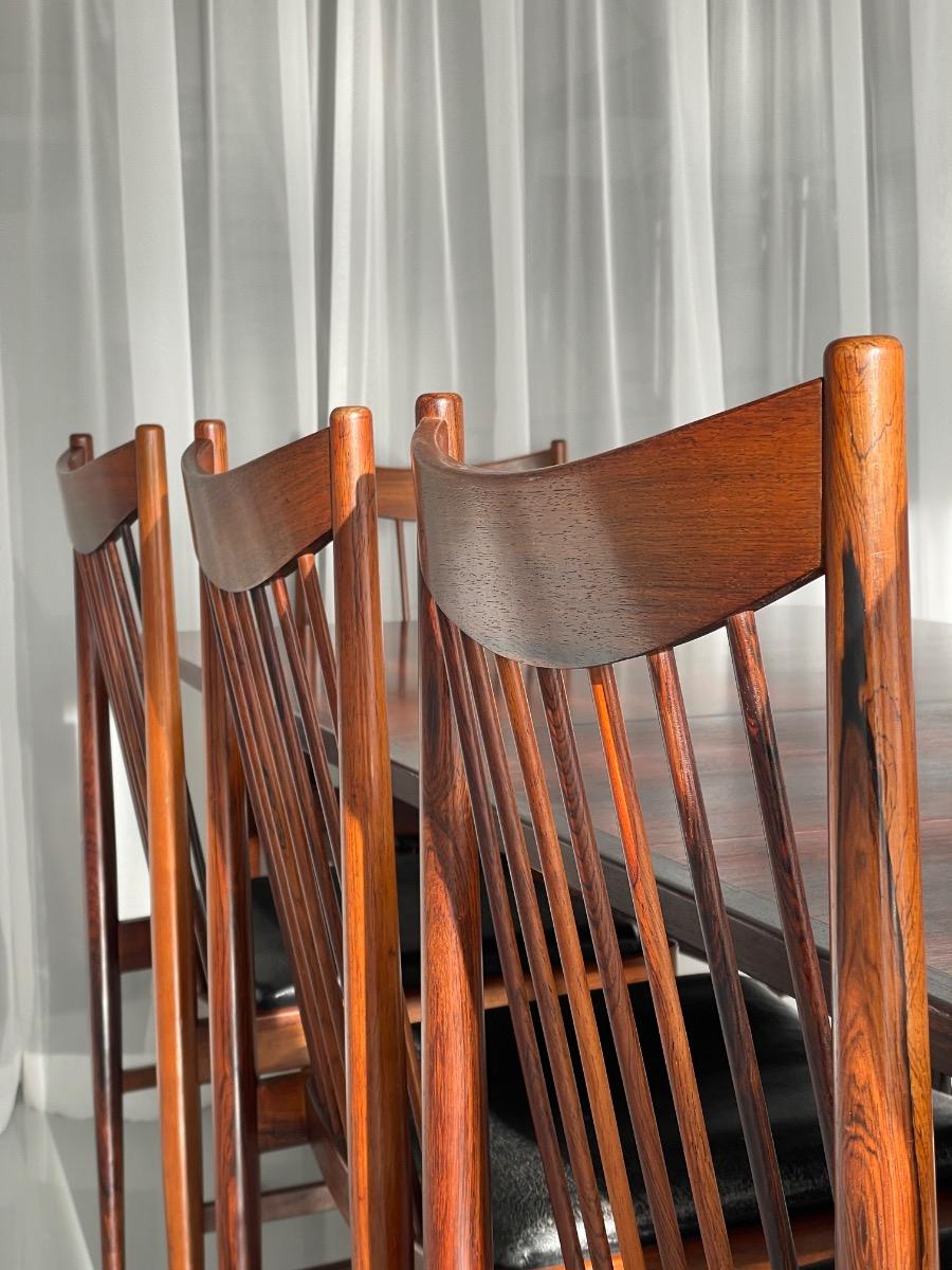 Arne Vodder long rosewood dining set 10 chairs by Sibast Møbler, Denmark 1960
