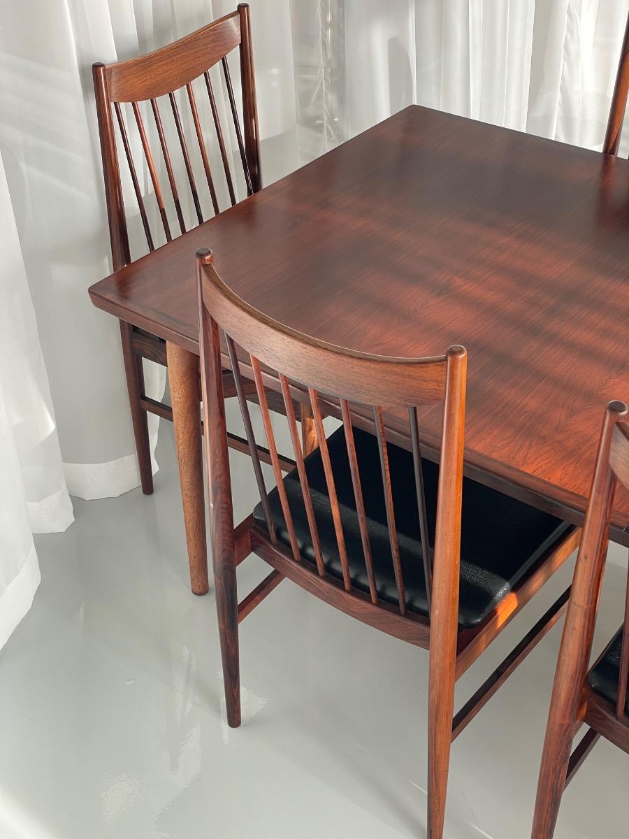 Arne Vodder long rosewood dining set 10 chairs by Sibast Møbler, Denmark 1960