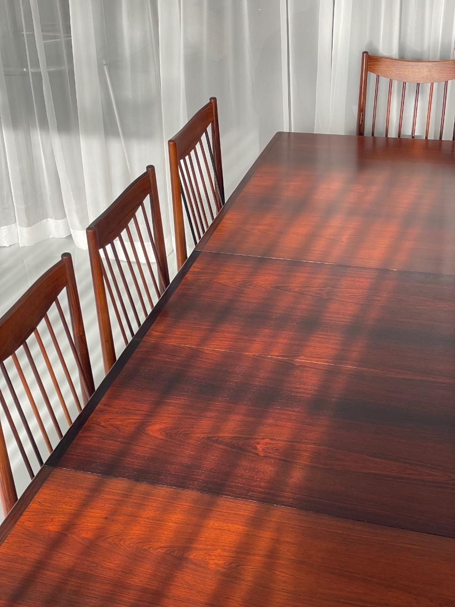 Arne Vodder long rosewood dining set 10 chairs by Sibast Møbler, Denmark 1960