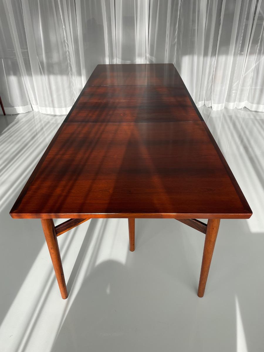 Arne Vodder long rosewood dining set 10 chairs by Sibast Møbler, Denmark 1960