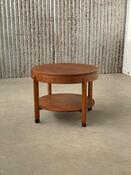 Art Deco oak sidetable round 