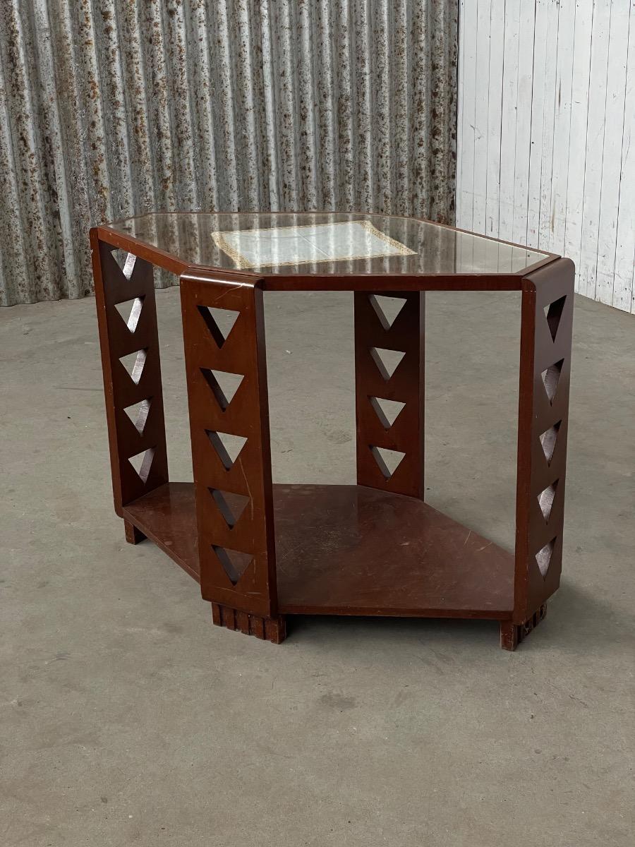 Art Deco side table Diamond Patern, 1930s