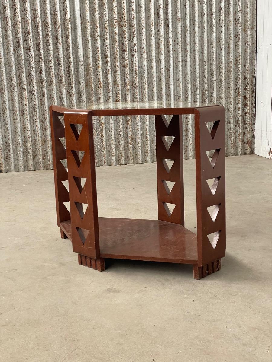 Art Deco side table Diamond Patern, 1930s