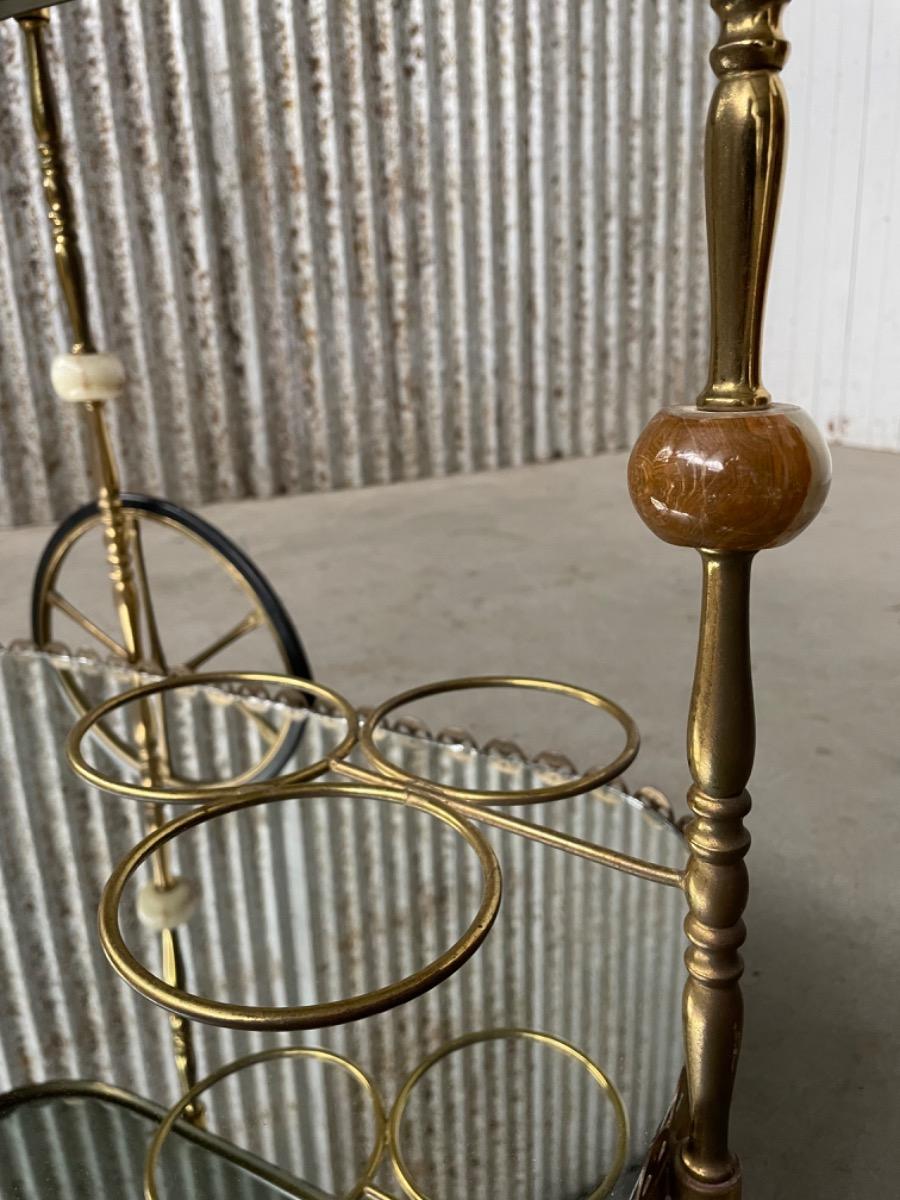 Bar cart 1940s brass and marble design 