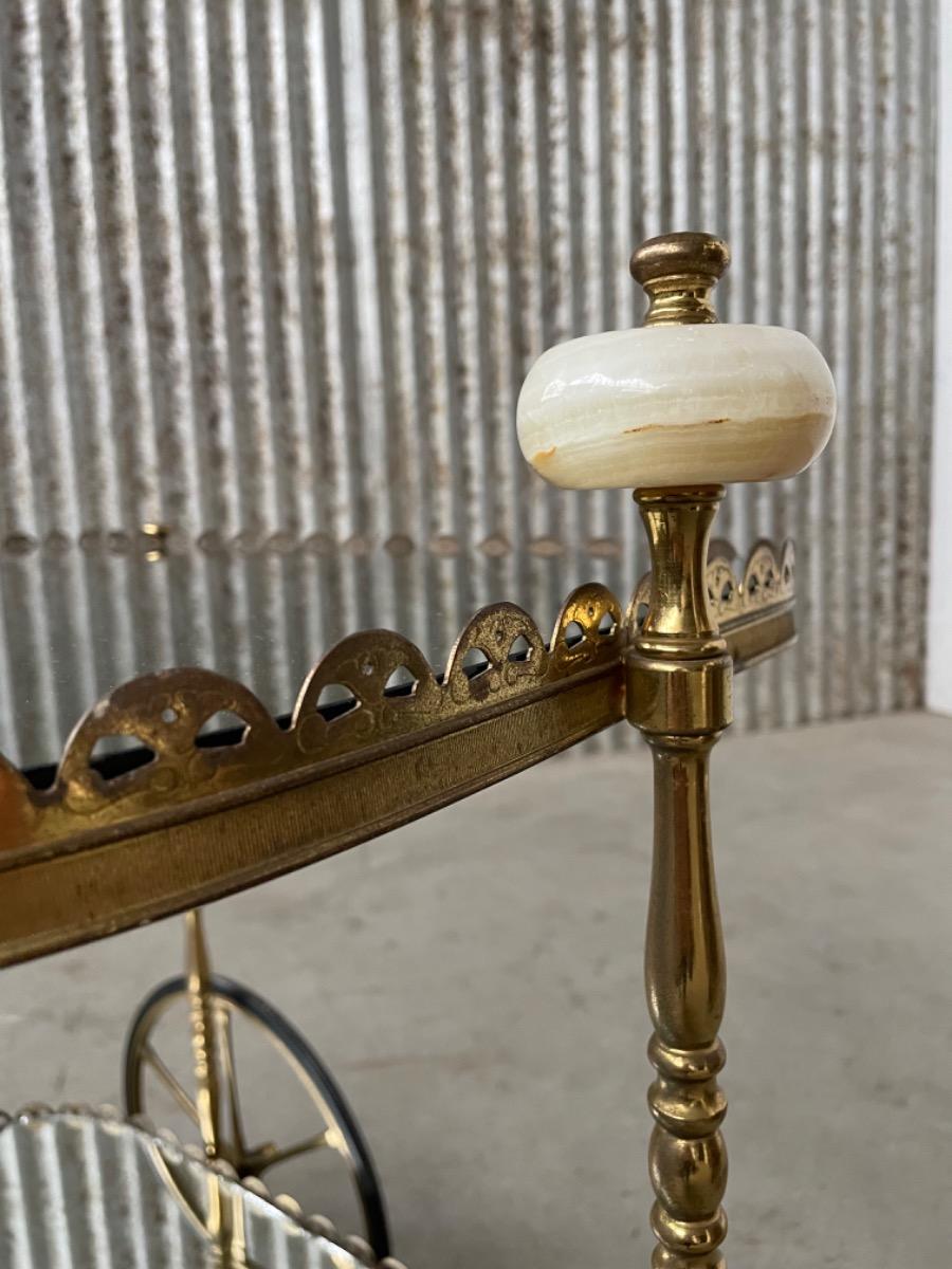 Bar cart 1940s brass and marble design 