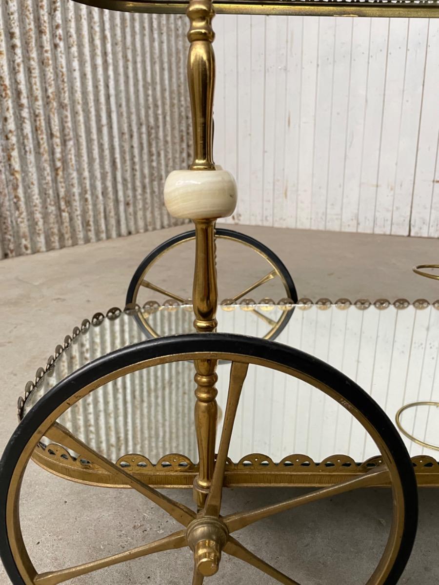 Bar cart 1940s brass and marble design 